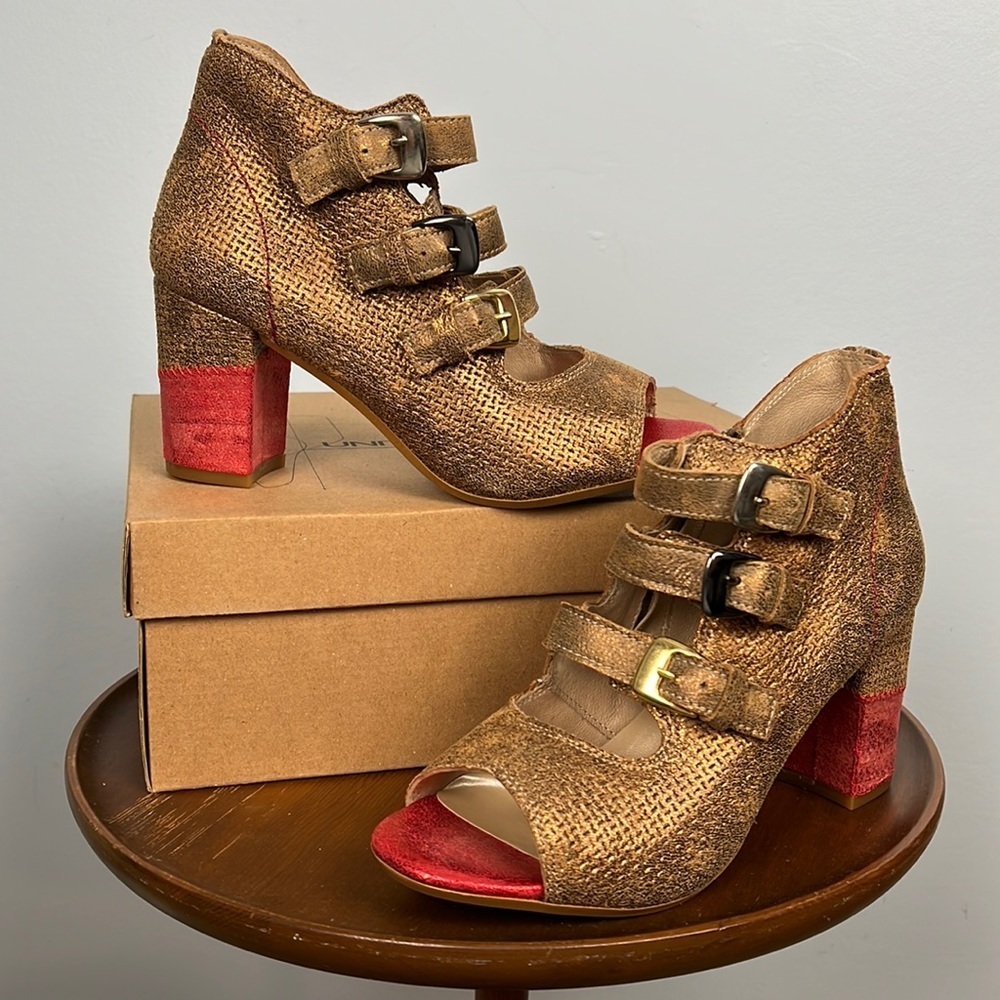 Unity in Diversity Buttercup side zip open toe buckled shoe